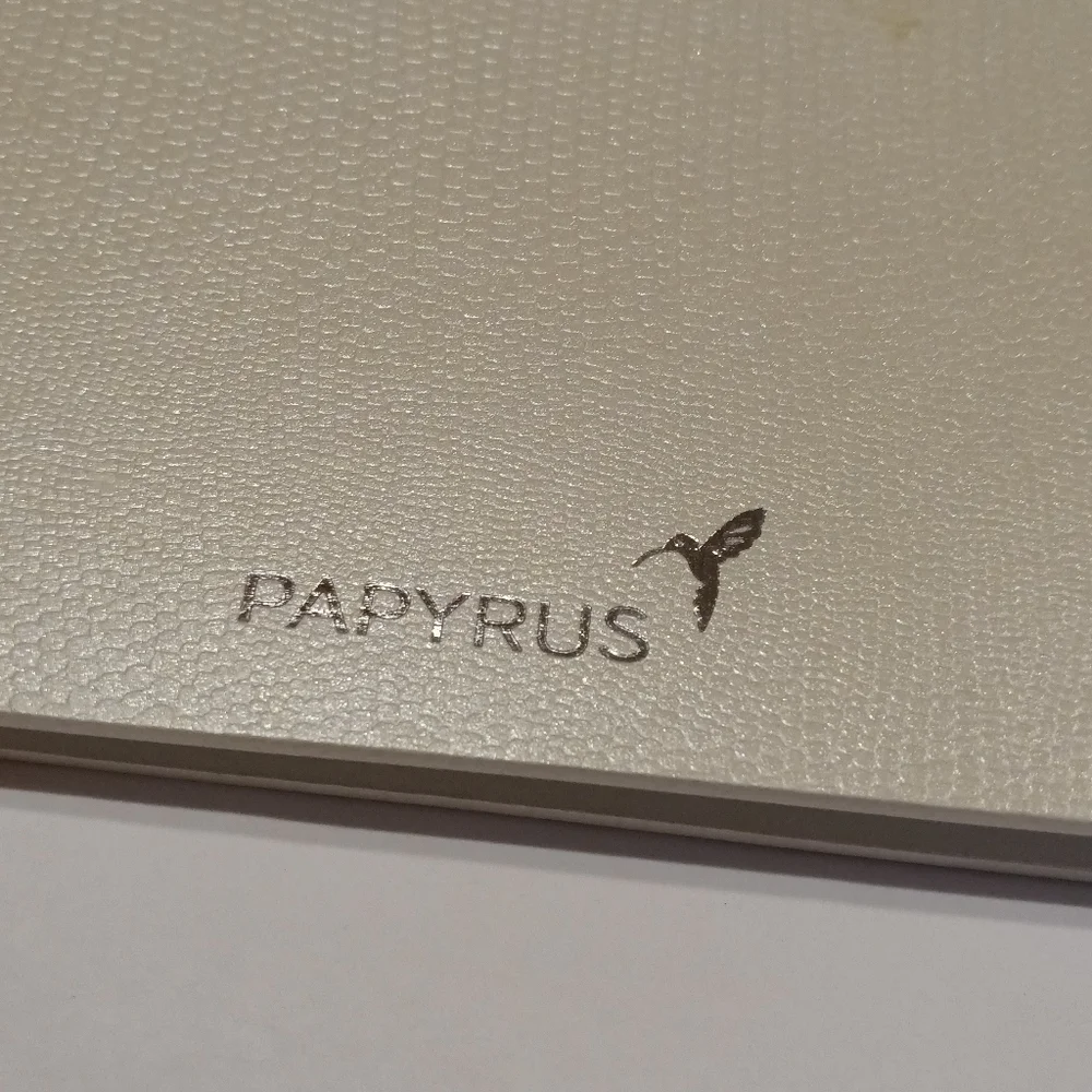 Papyrus Guest Book Pearlized Reptile Embossed Finish Ivory